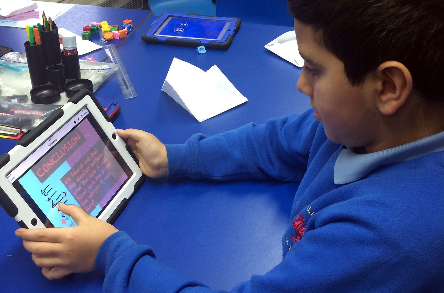 Boy working with Book Creator
